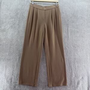 J Jill Wherever Collection Pants Womens S Beige Pull On Wide Leg Pleated Pockets